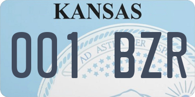 KS license plate 001BZR