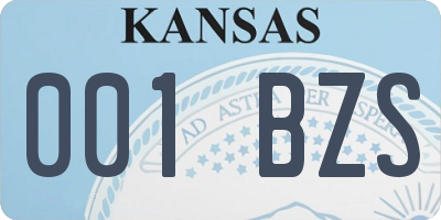 KS license plate 001BZS