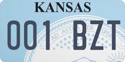 KS license plate 001BZT