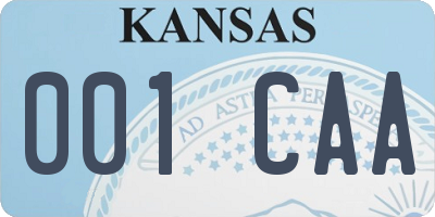 KS license plate 001CAA