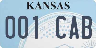 KS license plate 001CAB