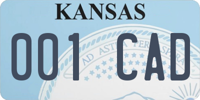 KS license plate 001CAD