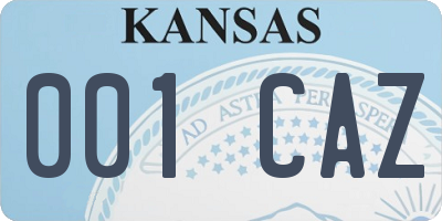 KS license plate 001CAZ