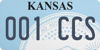 KS license plate 001CCS
