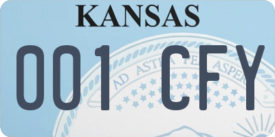 KS license plate 001CFY