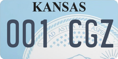 KS license plate 001CGZ