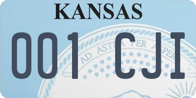 KS license plate 001CJI
