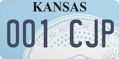 KS license plate 001CJP