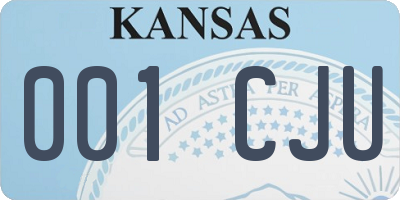 KS license plate 001CJU