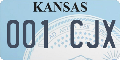 KS license plate 001CJX