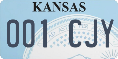 KS license plate 001CJY