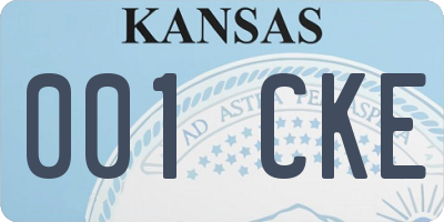KS license plate 001CKE