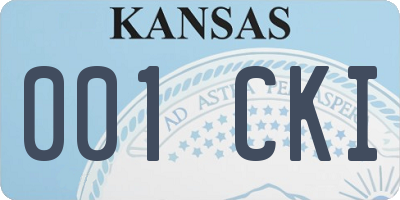 KS license plate 001CKI