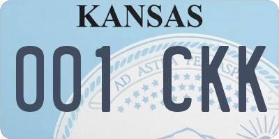 KS license plate 001CKK