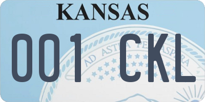 KS license plate 001CKL