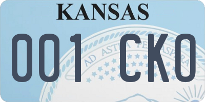KS license plate 001CKO
