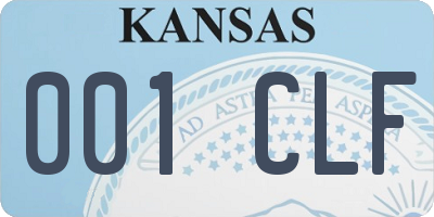 KS license plate 001CLF