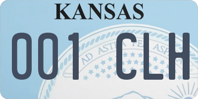 KS license plate 001CLH