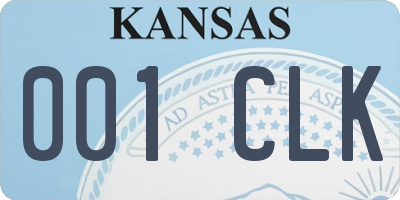KS license plate 001CLK