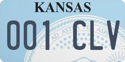 KS license plate 001CLV