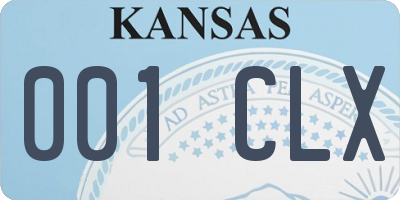 KS license plate 001CLX