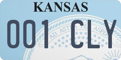 KS license plate 001CLY