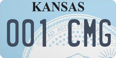 KS license plate 001CMG