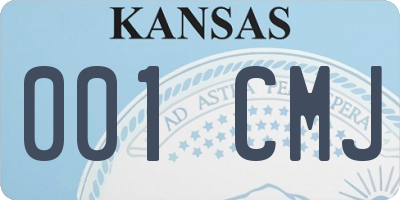 KS license plate 001CMJ