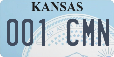 KS license plate 001CMN