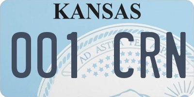 KS license plate 001CRN