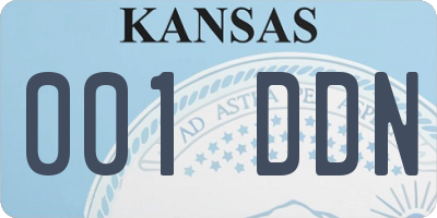 KS license plate 001DDN