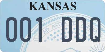 KS license plate 001DDQ