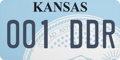 KS license plate 001DDR