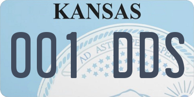 KS license plate 001DDS