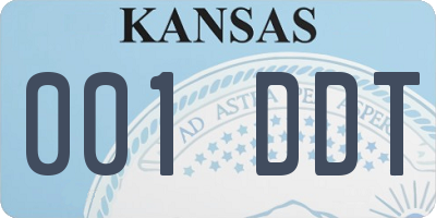 KS license plate 001DDT