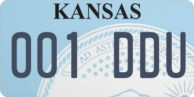 KS license plate 001DDU