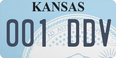 KS license plate 001DDV