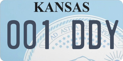KS license plate 001DDY