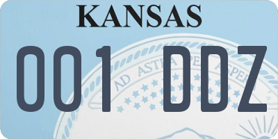 KS license plate 001DDZ