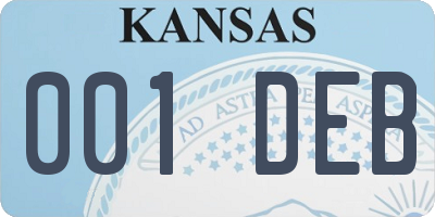 KS license plate 001DEB