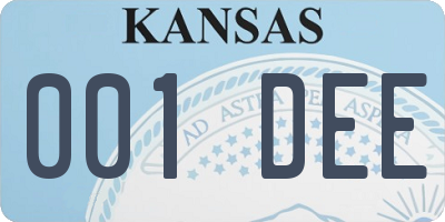 KS license plate 001DEE
