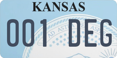 KS license plate 001DEG