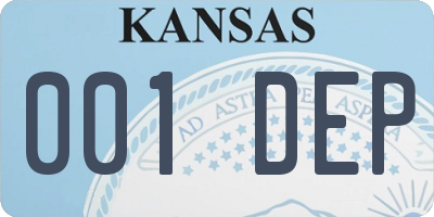 KS license plate 001DEP