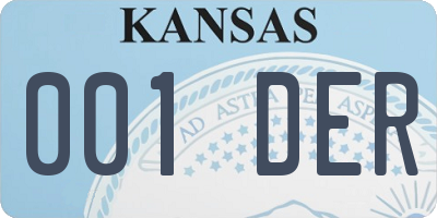 KS license plate 001DER