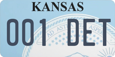 KS license plate 001DET
