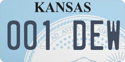 KS license plate 001DEW