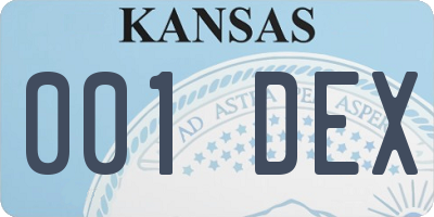 KS license plate 001DEX