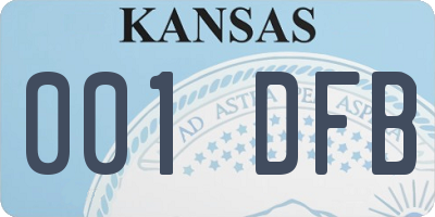 KS license plate 001DFB