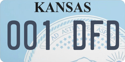 KS license plate 001DFD