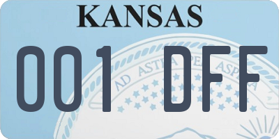 KS license plate 001DFF